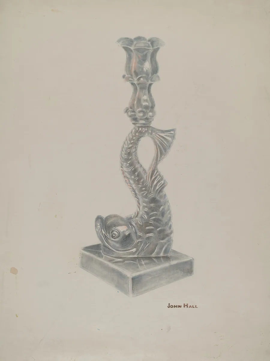 Glass Candlestick by John Hall