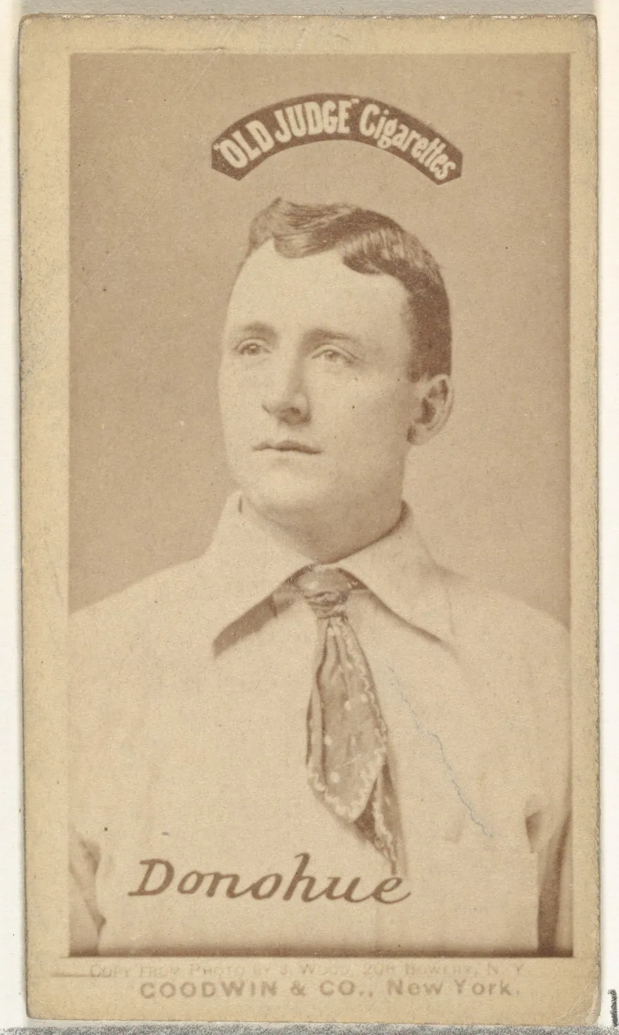 Donohue, from the Old Judge series (N172) for Old Judge Cigarettes by J. Wood