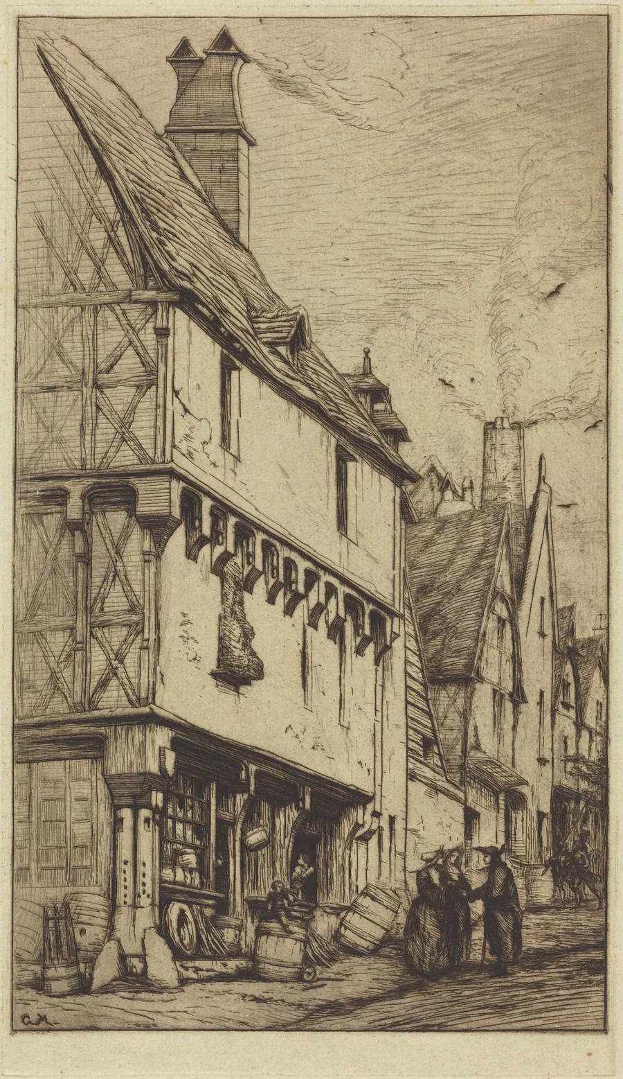 Ancienne habitation à Bourges, dite "La Maison du Musicien" (An Old House at Bourges, Sometimes Called the "Musician's House") by Charles Meryon