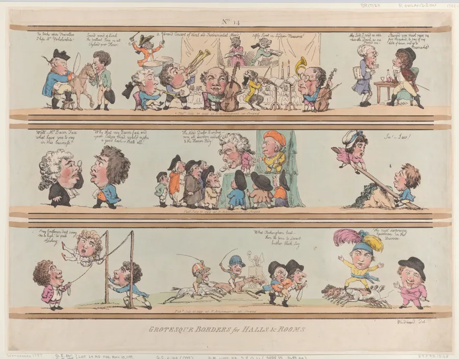Grotesque Borders for Rooms & Halls, Plate 14 by Rudolph Ackermann, London