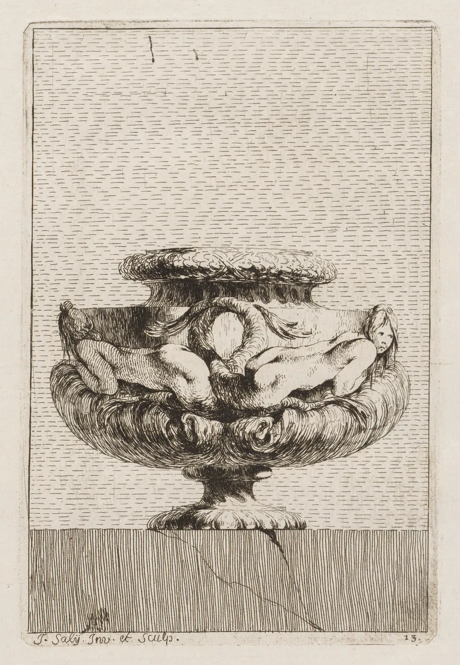 Suite of Vases:  Plate 13 by Jacques François Saly