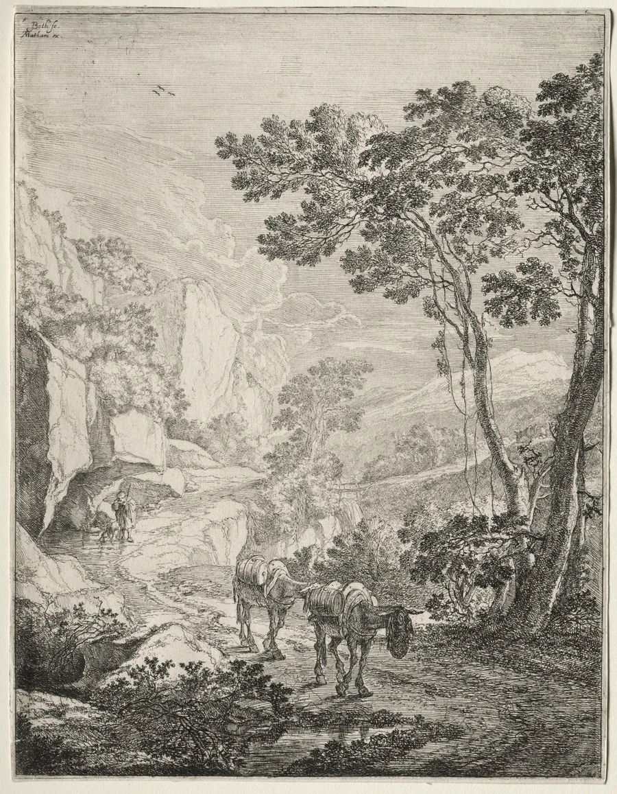 The Two Mules. Rocca Aquatico near Ancona by Jan Both
