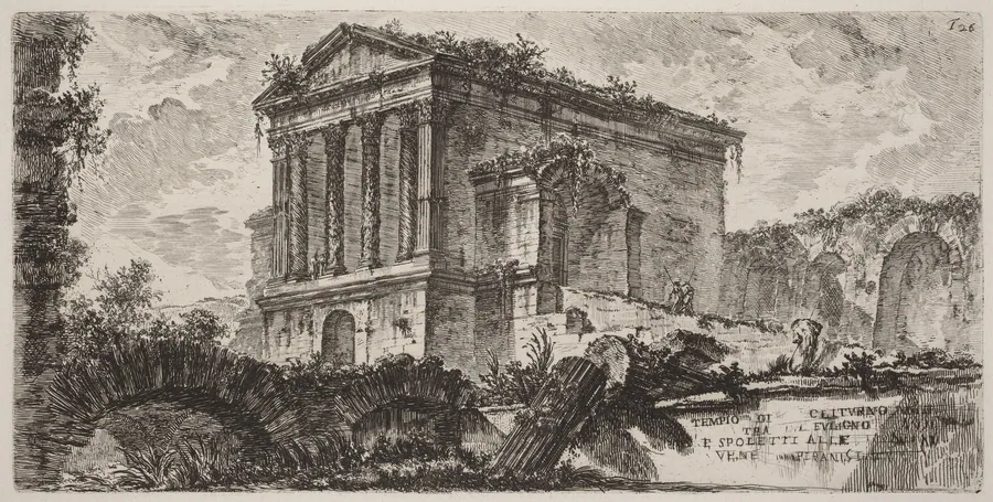 Tempio di Clitumno tra Foligno e Spoletti by Giovanni Battista Piranesi