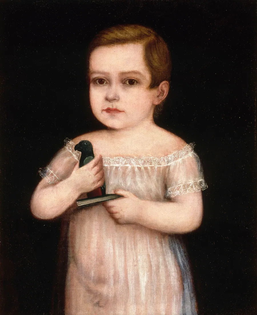 Nino con Cotorra de Juguete by Unidentified (Puerto Rican)
