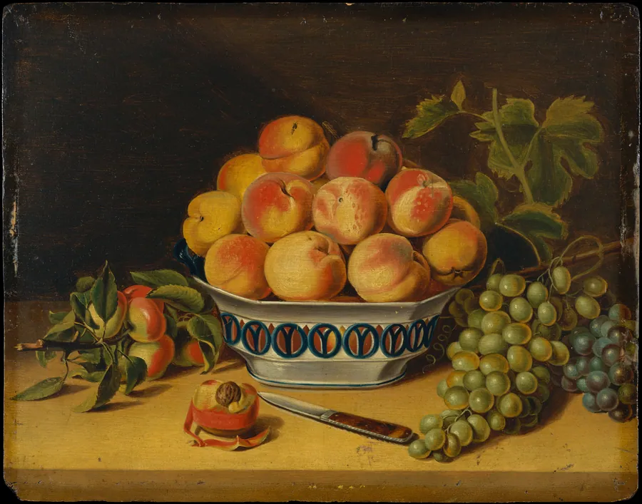 Still Life: Peaches and Grapes by John  A. Woodside