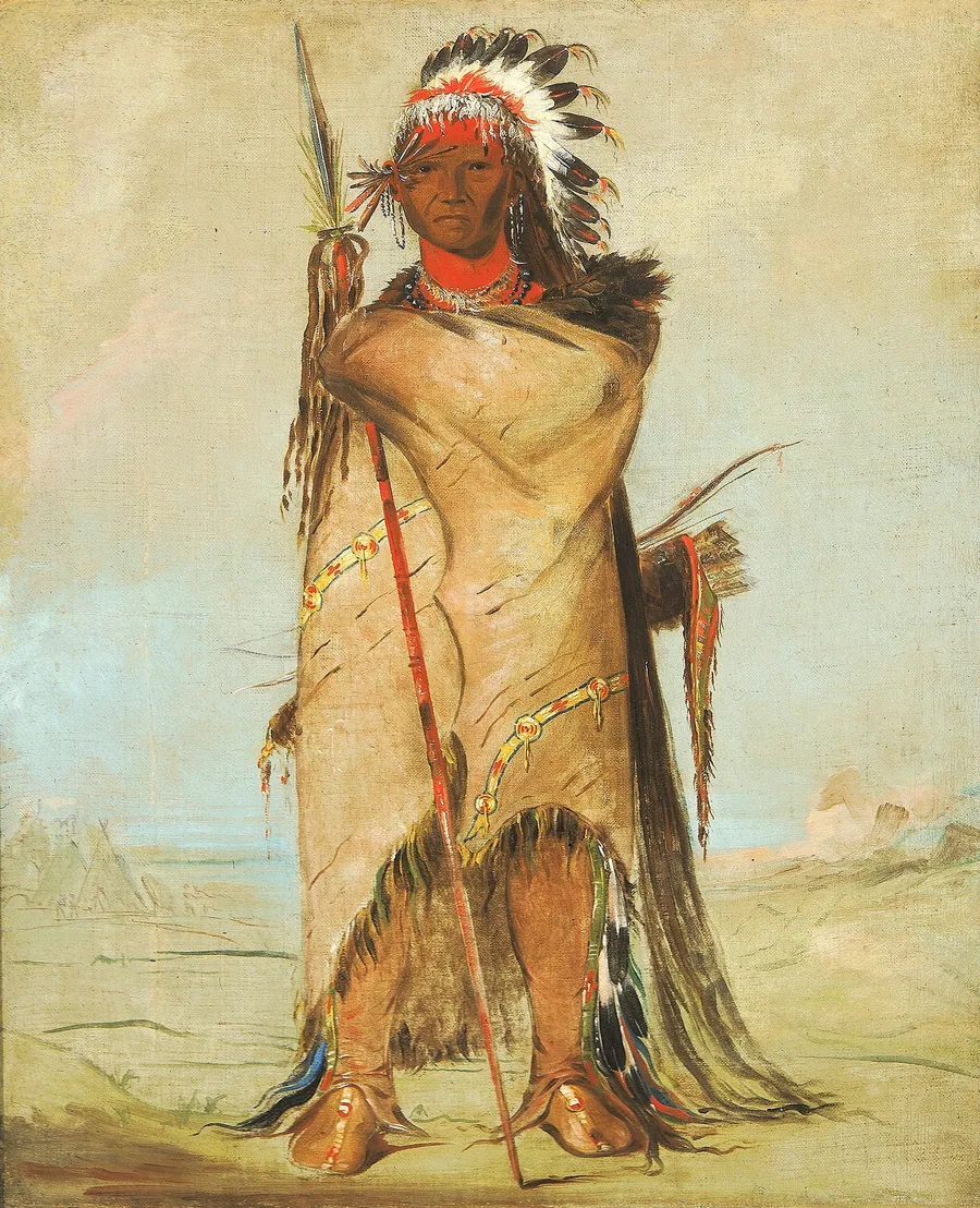 Hó-ra-tó-a, a Brave by George Catlin, born Wilkes-Barre, PA 1796-died Jersey City, NJ 1872