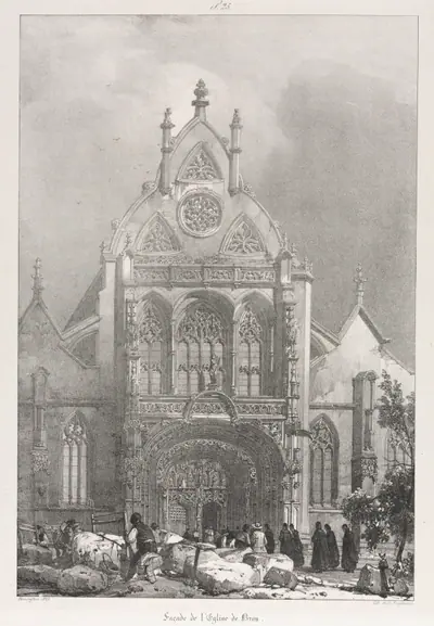 Picturesque and Romantic Trips in Old France, Franche-Compté: Front of the Church at Brou