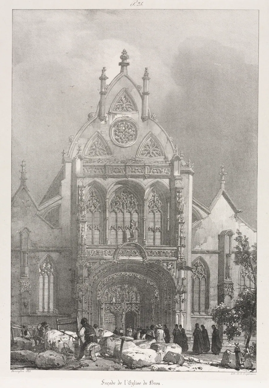 Picturesque and Romantic Trips in Old France, Franche-Compté: Front of the Church at Brou by Richard Parkes Bonington