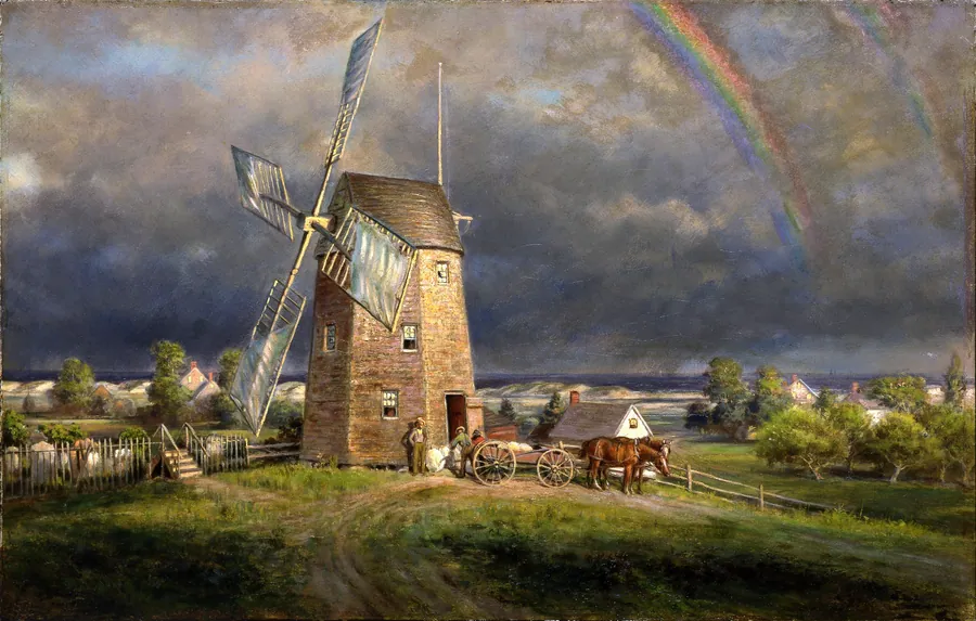 Old Hook Mill, Easthampton by Edward Lamson Henry, born Charleston, SC 1841-died Ellenville, NY 1919