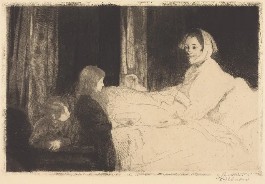 The Sick Mother (La mère malade) by Albert Besnard