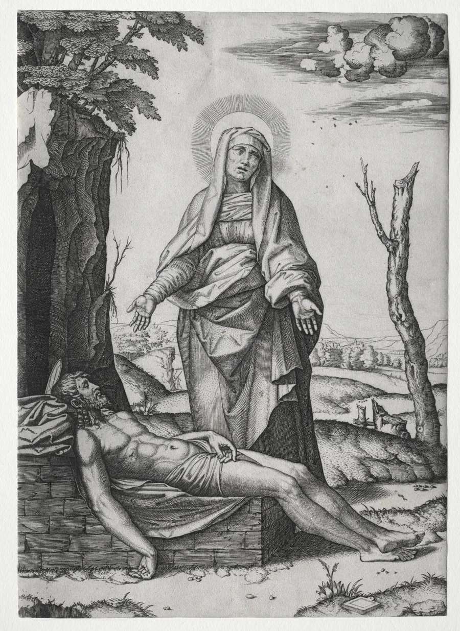 The Pietà by Marcantonio Raimondi