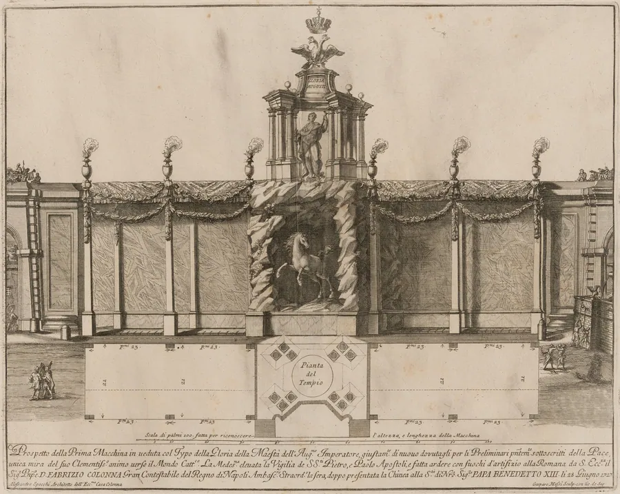 The Prima Macchina for the Chinea of 1727: The Temple of Imperial Glory by Gasparo Massi