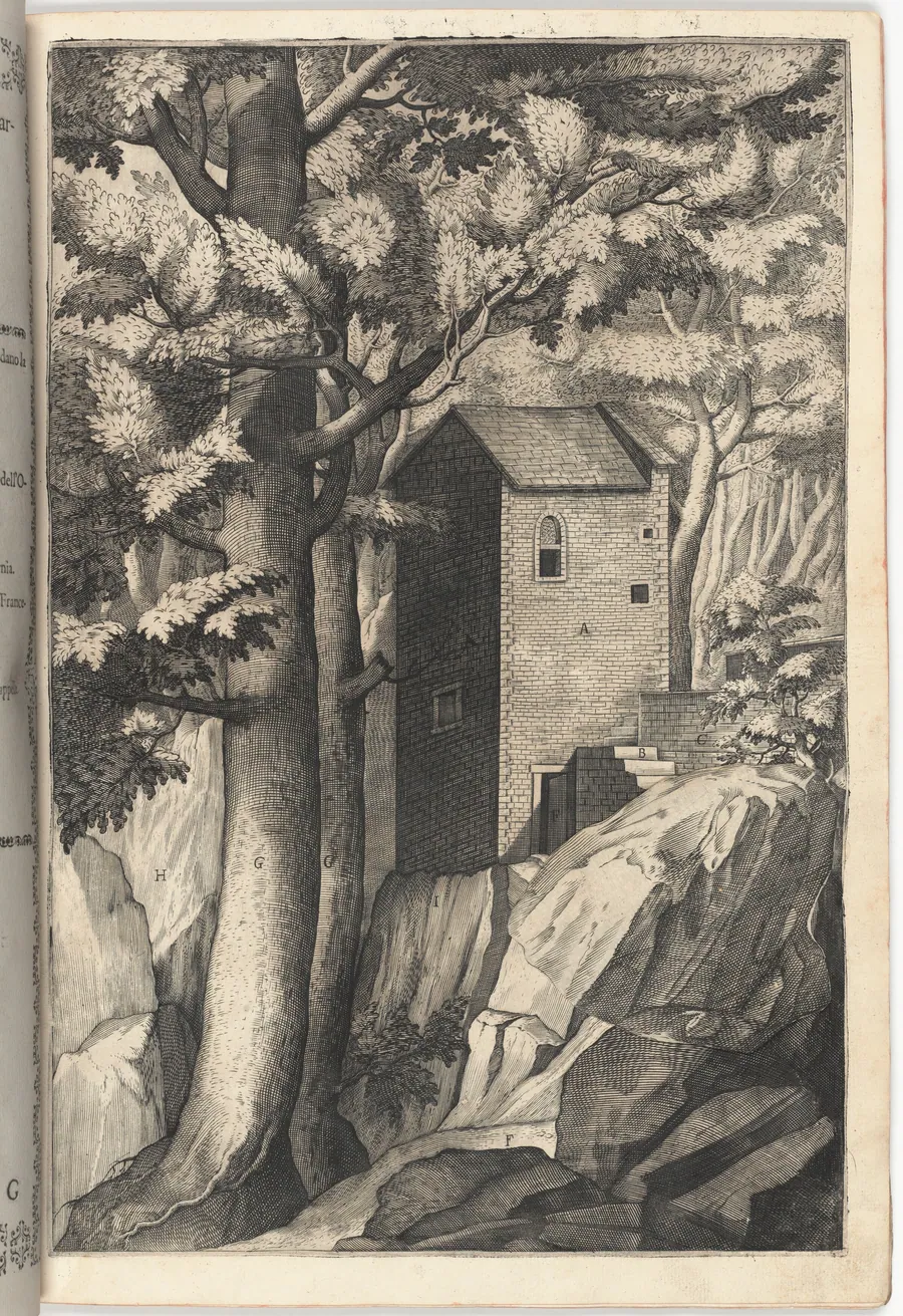 Exterior View of the Chapel of the Cardinal (Veduta esterna della cappella del cardinale) [plate G] by Jacopo Ligozzi