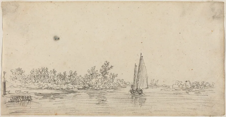 Sailboat on an Estuary by Jan van Goyen