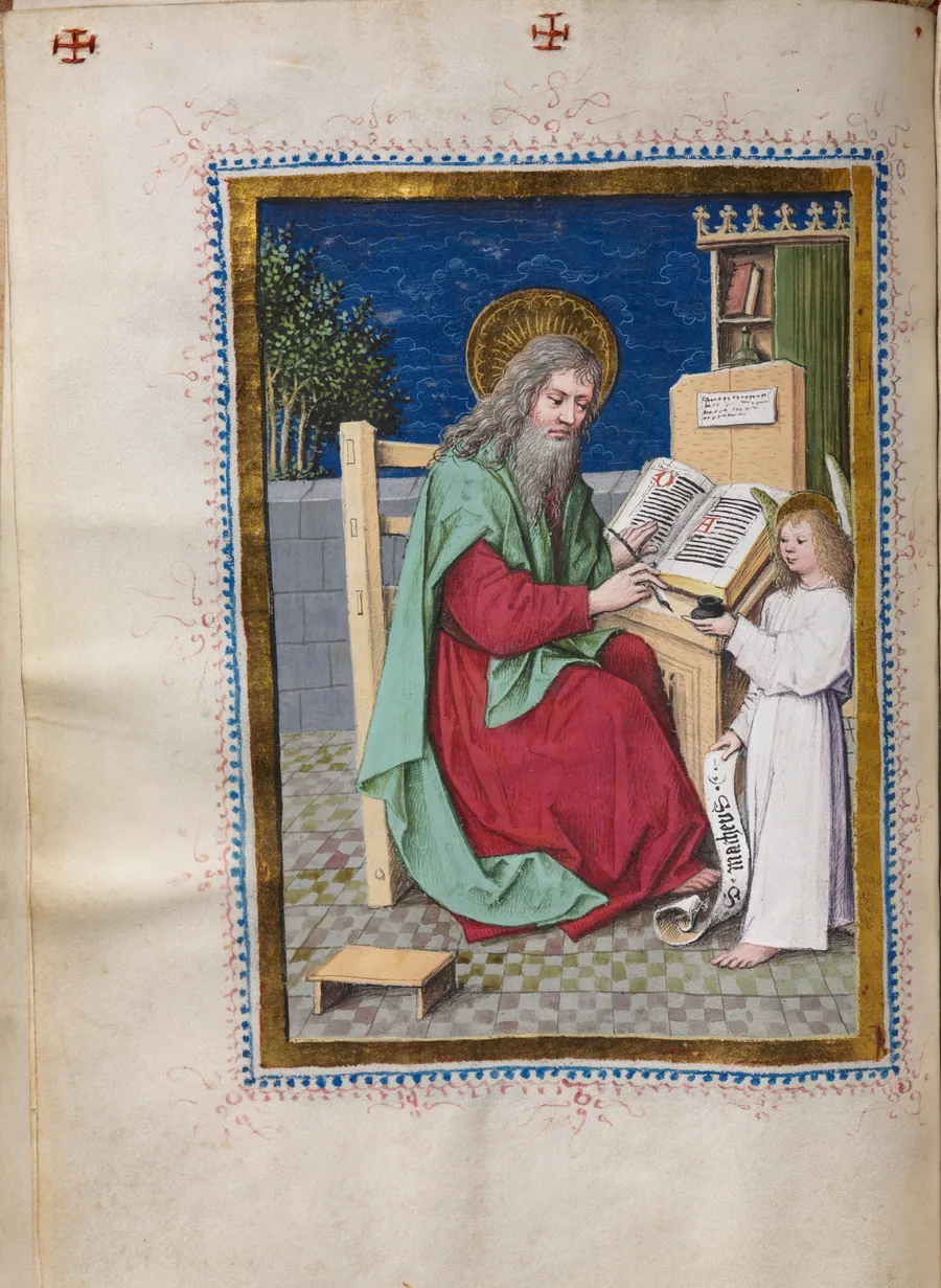 Gospel Book with Evangelist Portraits: Saint Matthew by Master of the House-Book
