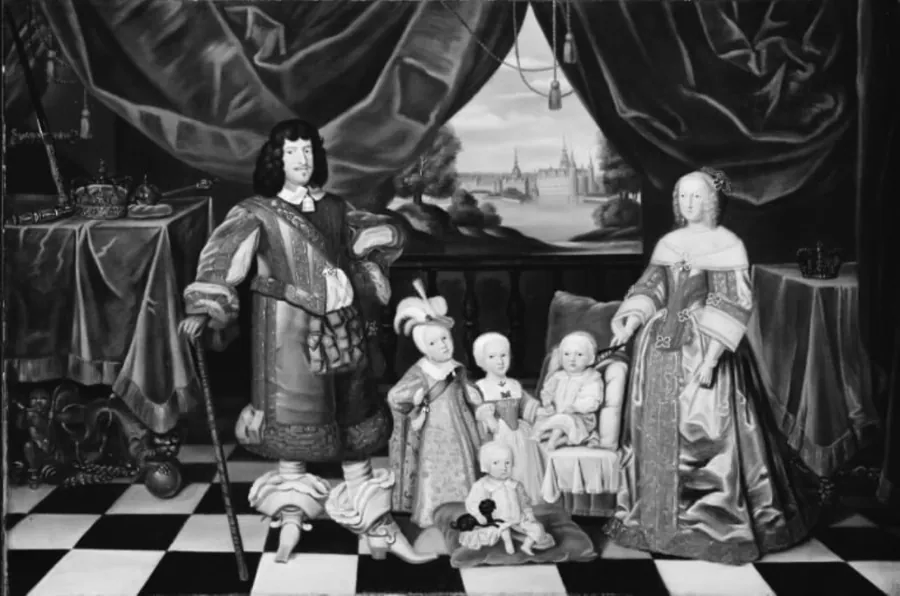 Kong Frederik III med familie by Ubekendt