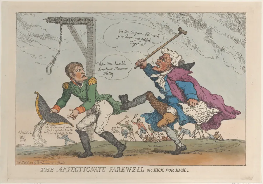 The Affectionate Farewell, or Kick for Kick by Thomas Rowlandson