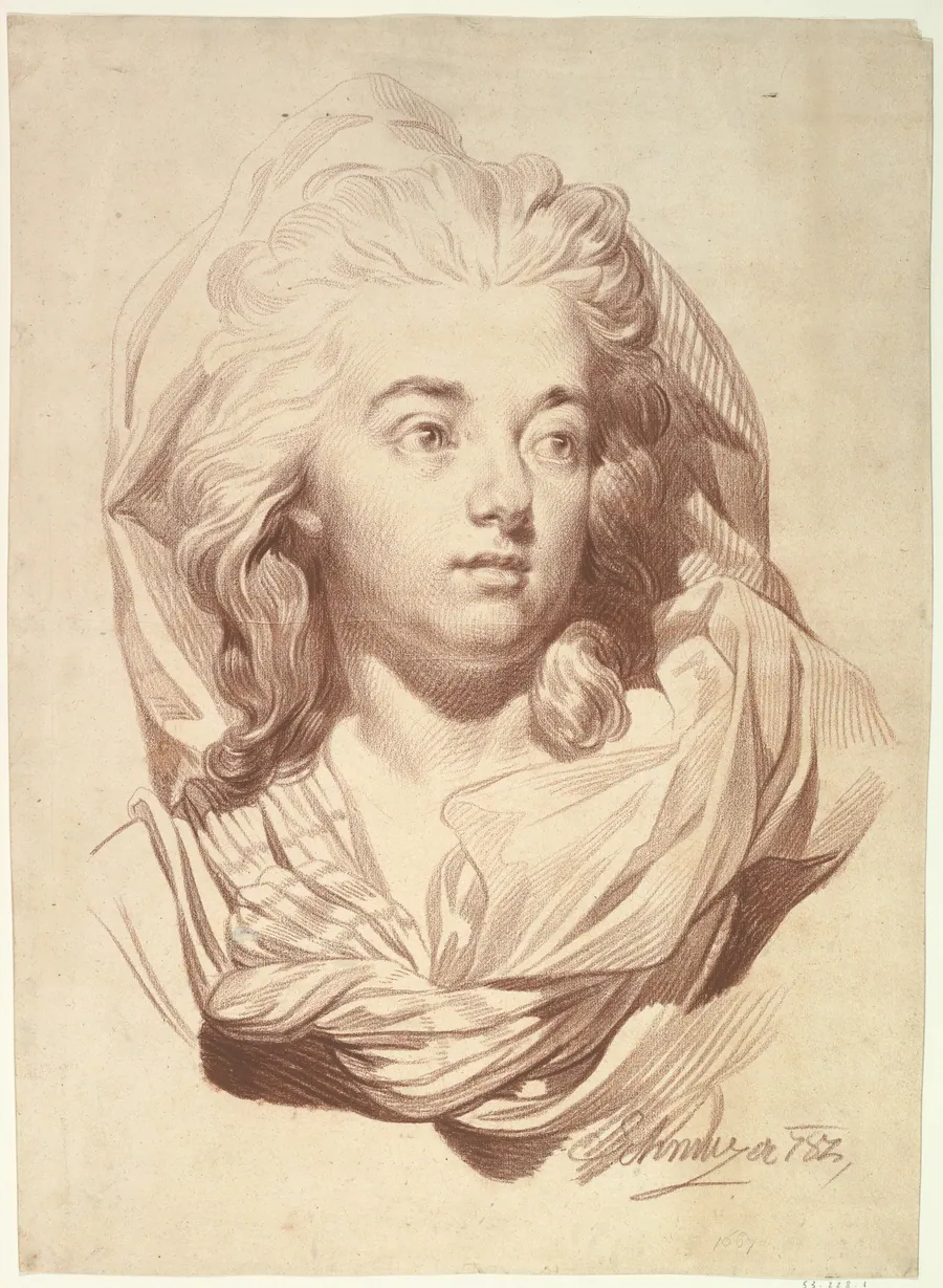 Head of a Woman with a Veil by Jakob Matthias Schmutzer