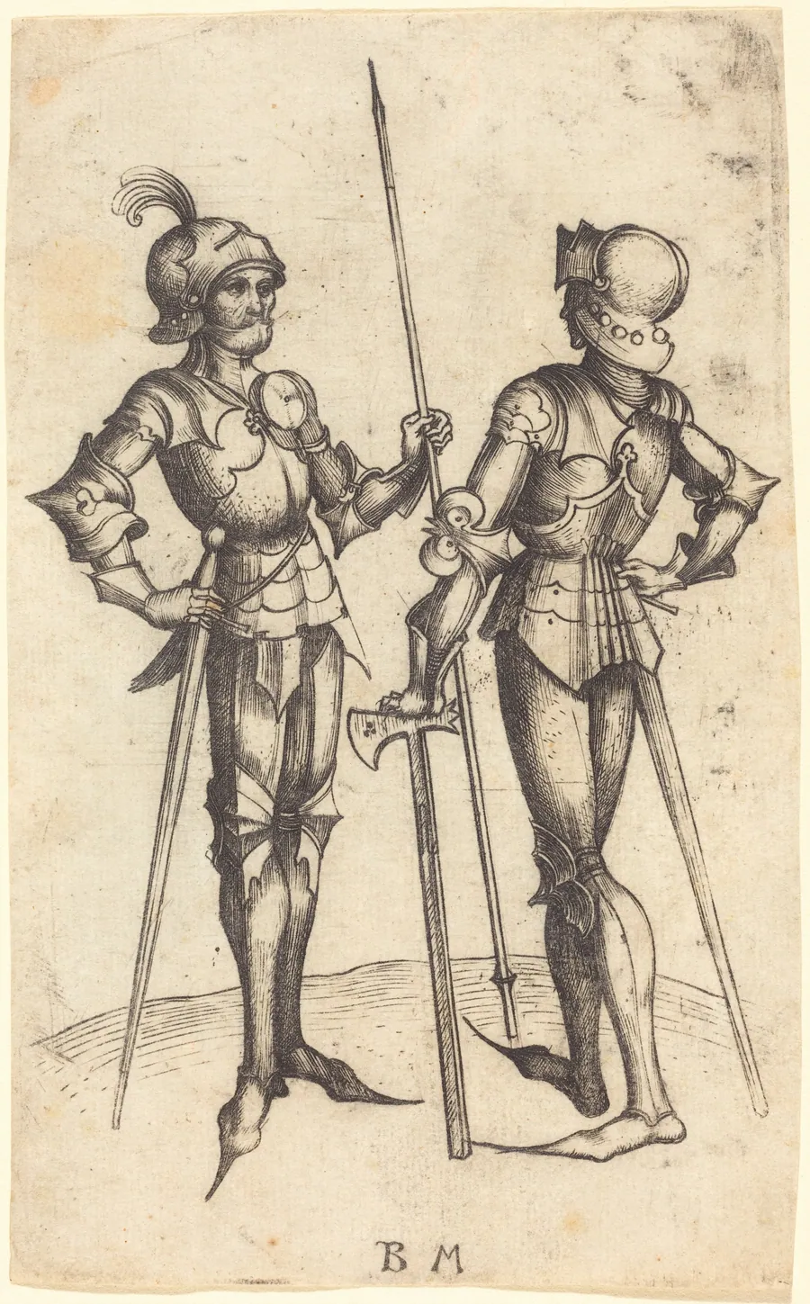 Two Men in Armour by Master BM