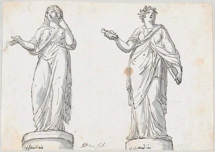 Two Female Figures from the Villa Medici by Jacques-Louis David