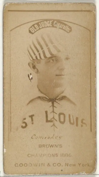 Charles Albert "The Old Roman" Comiskey, 1st Base and Manager, St. Louis Browns, from the Old Judge series (N172) for Old Judge Cigarettes
