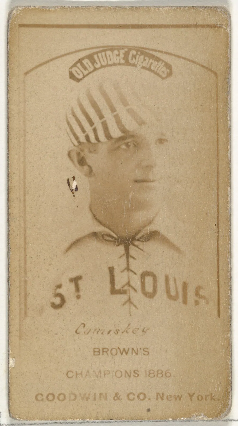 Charles Albert "The Old Roman" Comiskey, 1st Base and Manager, St. Louis Browns, from the Old Judge series (N172) for Old Judge Cigarettes by Goodwin & Company