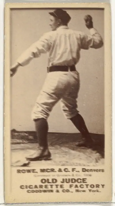 David Elwood "Dave" Rowe, Manager and Center Field, Denver, from the Old Judge series (N172) for Old Judge Cigarettes