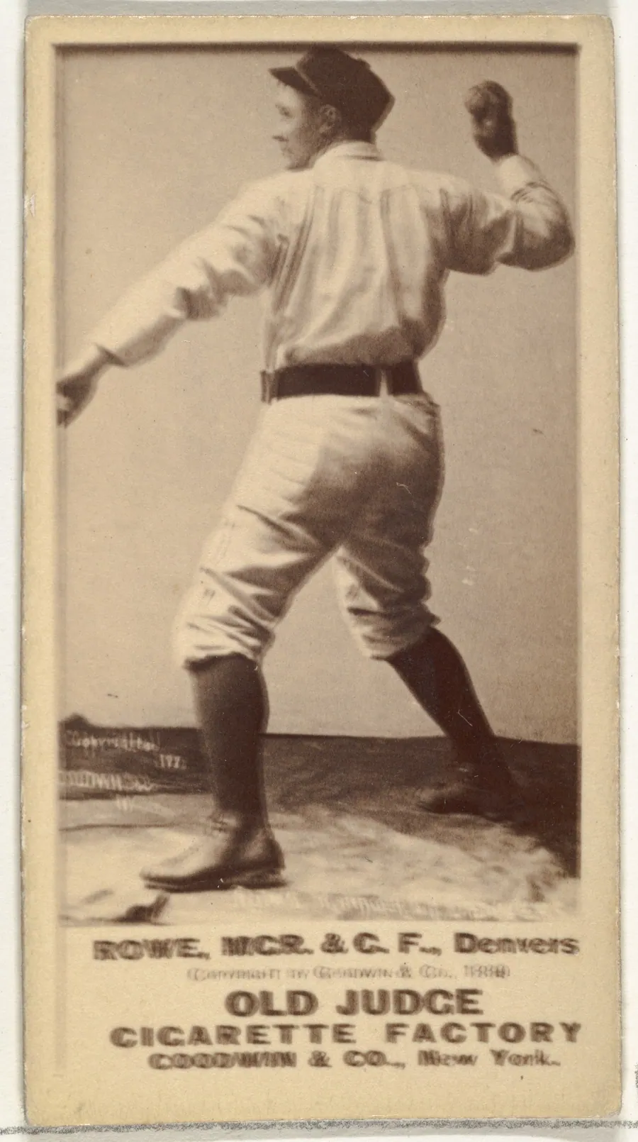 David Elwood "Dave" Rowe, Manager and Center Field, Denver, from the Old Judge series (N172) for Old Judge Cigarettes by Goodwin & Company