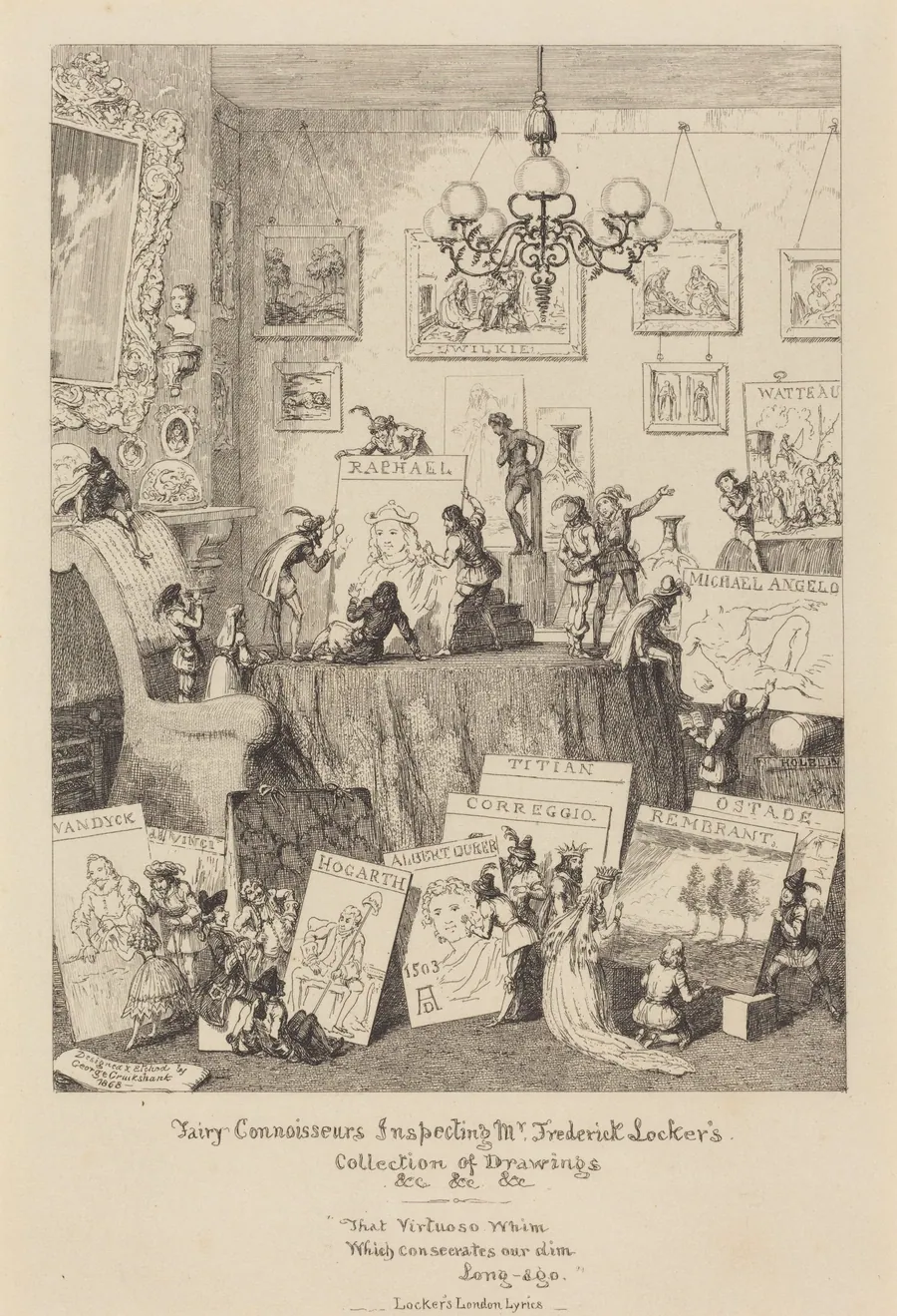 Fairy Connoisseurs Inspecting Mr. Frederick Locker's Collection of Drawings by George Cruikshank