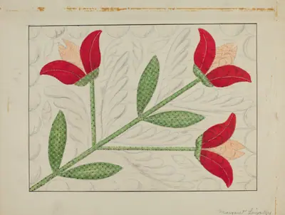 Quilt - Appliqued in Bellflower Design