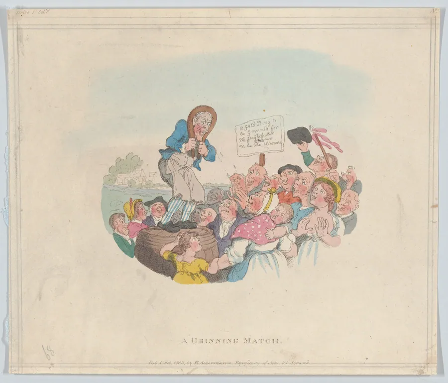 A Grinning Match by Rudolph Ackermann, London