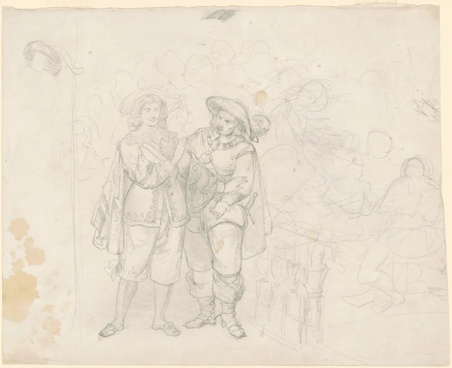 Two Cavaliers [recto] by Emanuel Gottlieb Leutze