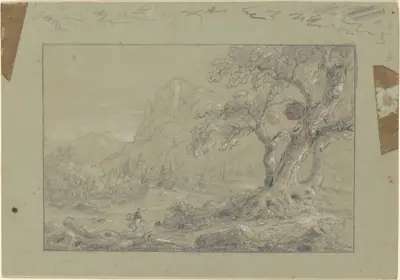 Study for "The Mountain Ford"