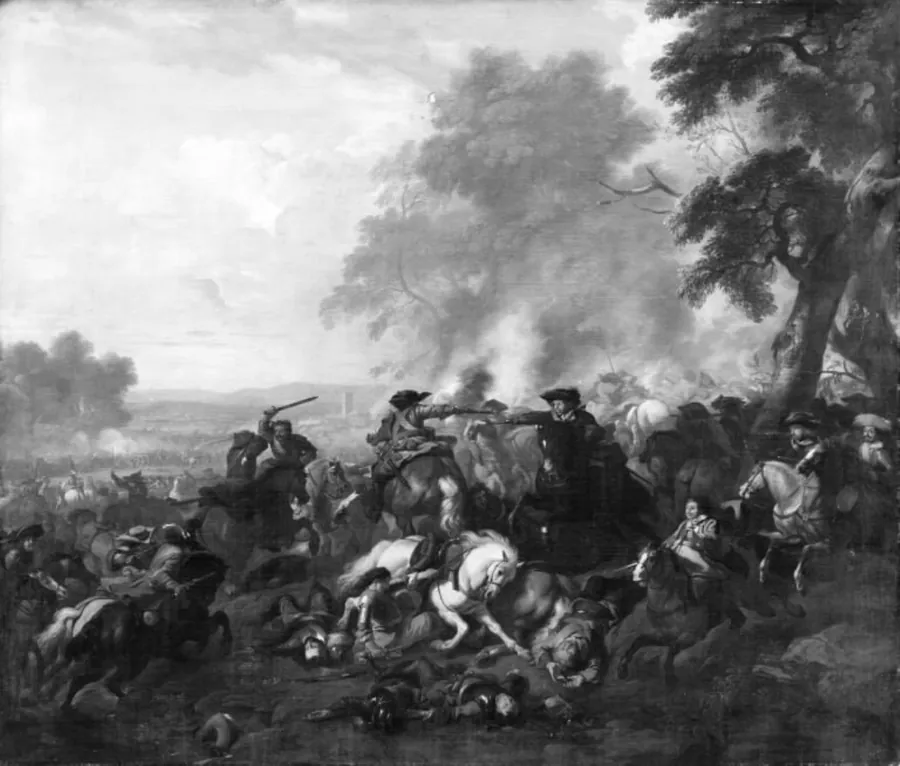 En bataille by Jan van Huchtenburg
