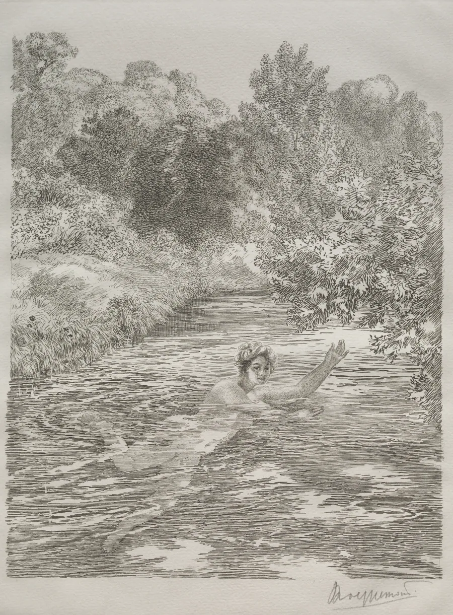 The Bather by Félix Bracquemond
