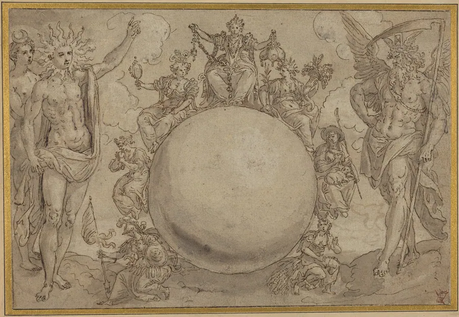 Apollo, Diana, and Time with the Cyclic Vicissitudes of Human Life by Maarten de Vos