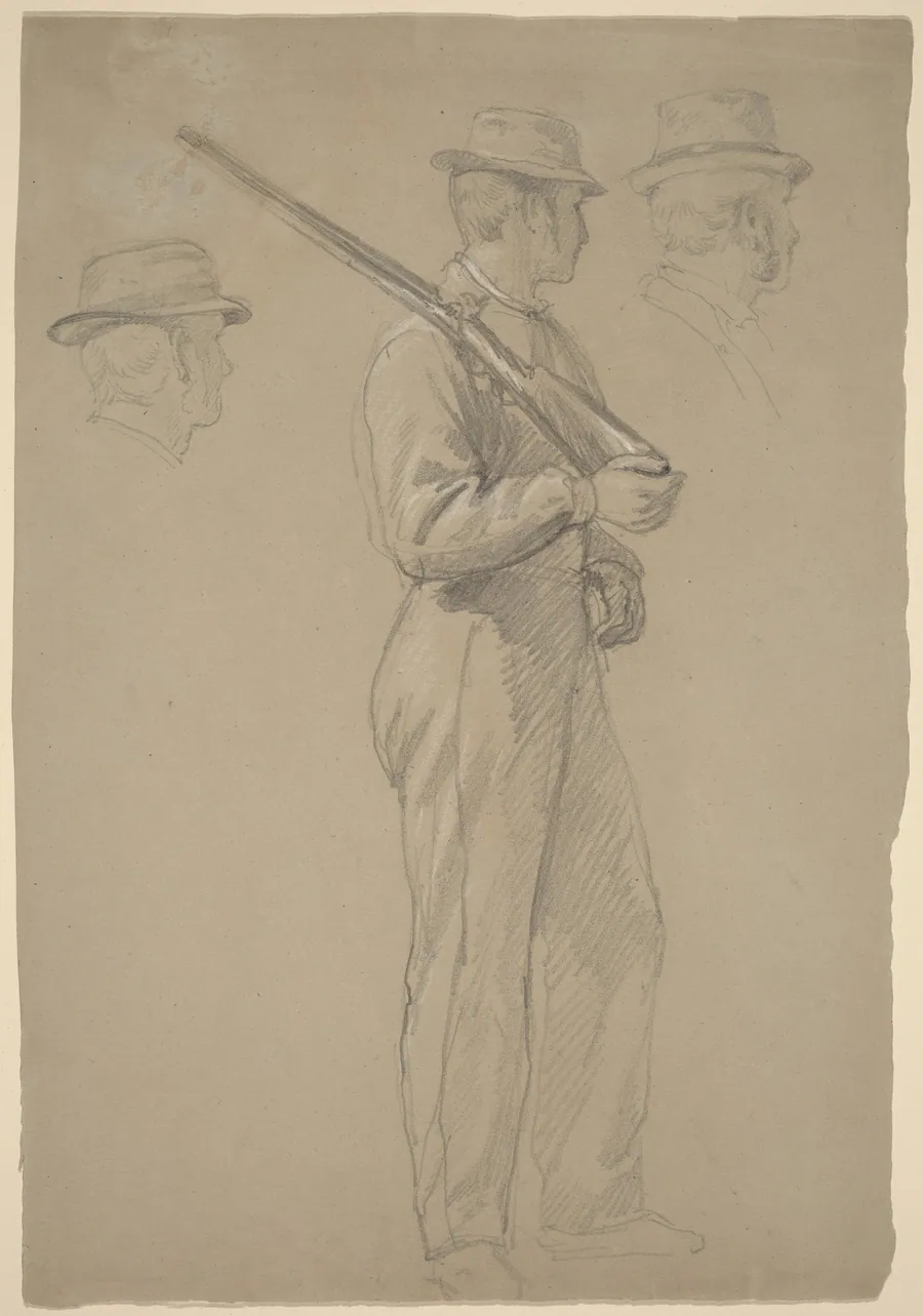 Recruit; Two Studies of Heads by Daniel Huntington