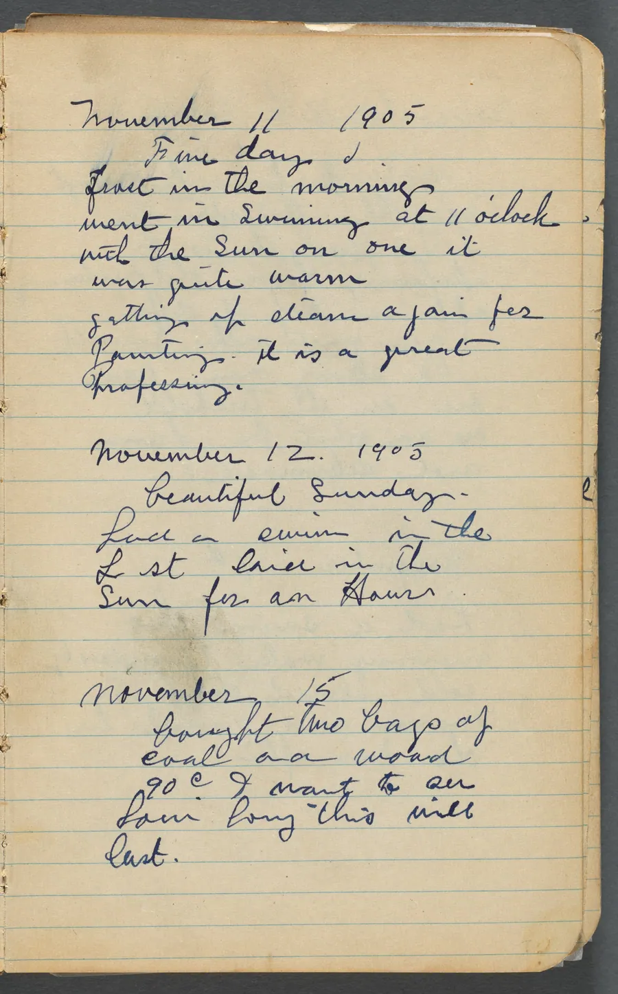 Sketchbook, page 007: Notes by Maurice Prendergast