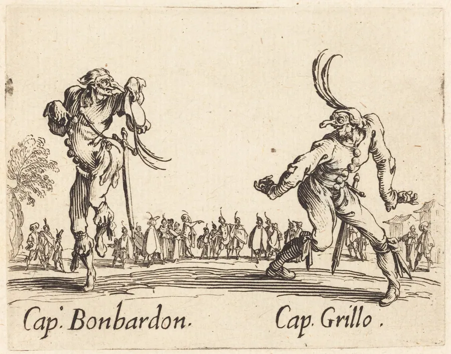 Cap. Bonbardon and Cap. Grillo by Jacques Callot