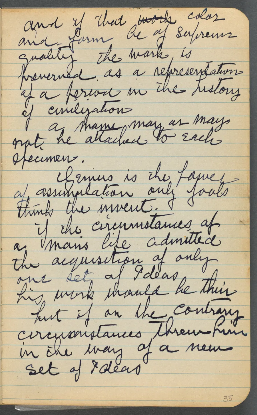 Sketchbook, page 035: Notes by Maurice Prendergast