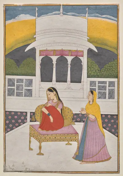 A Nayika, probably Proshitaperyasi Nayika