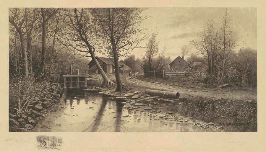 Untitled (Pastorale Scene with Sawmill) by Richard Dudensing