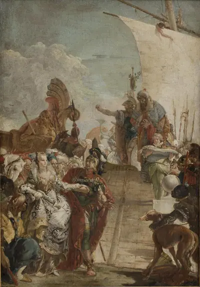 Antonius fører Kleopatra om bord