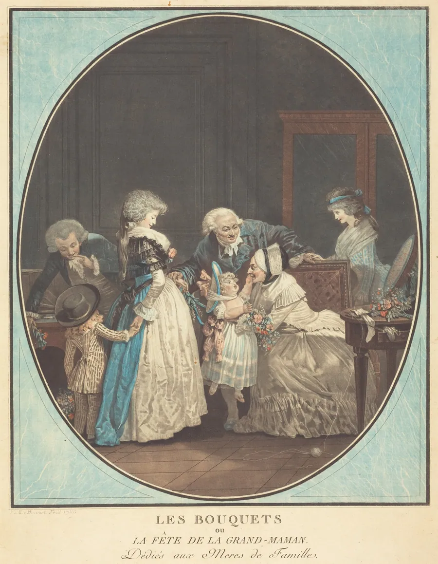 Les Bouquets, ou la Fête de la Grand-Maman by Philibert-Louis Debucourt