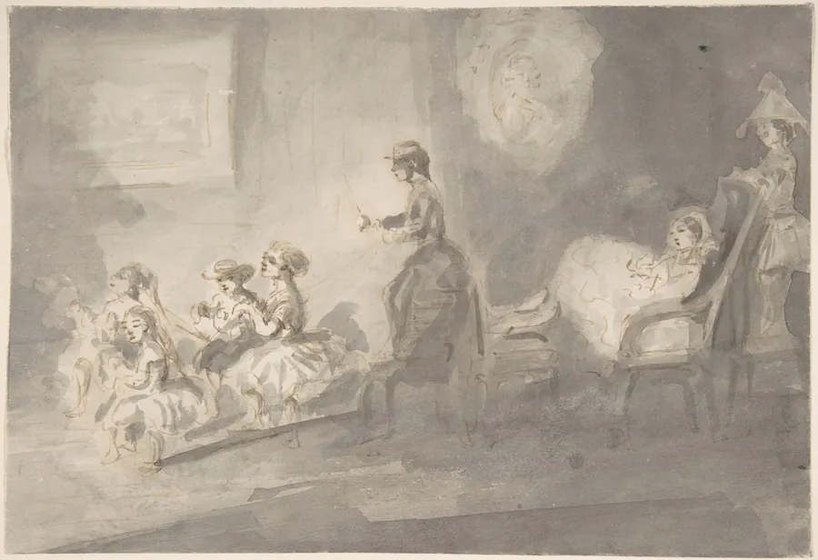 Children Playing Horse and Carriage by Constantin Guys