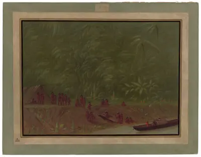 A Mura Encampment - Boat Sketch