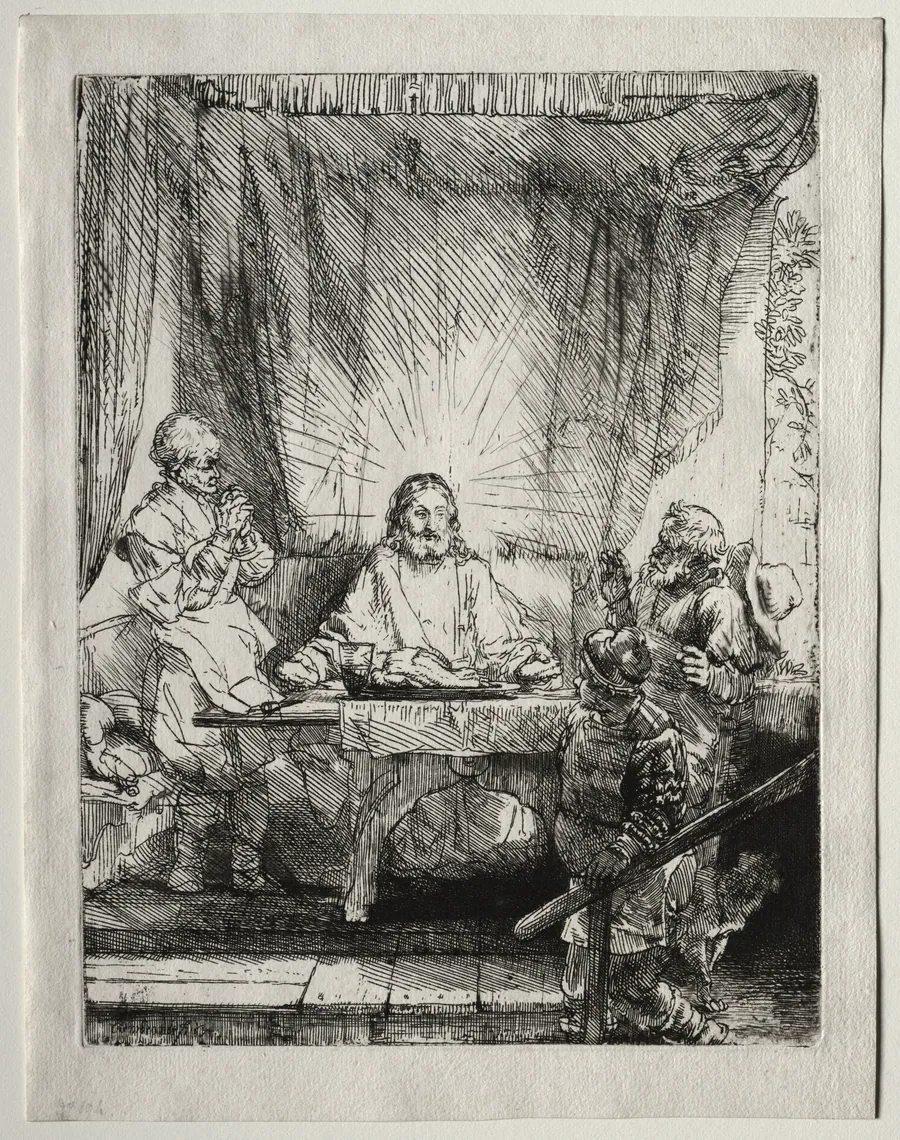 Christ at Emmaus: The Larger Plate by Rembrandt van Rijn