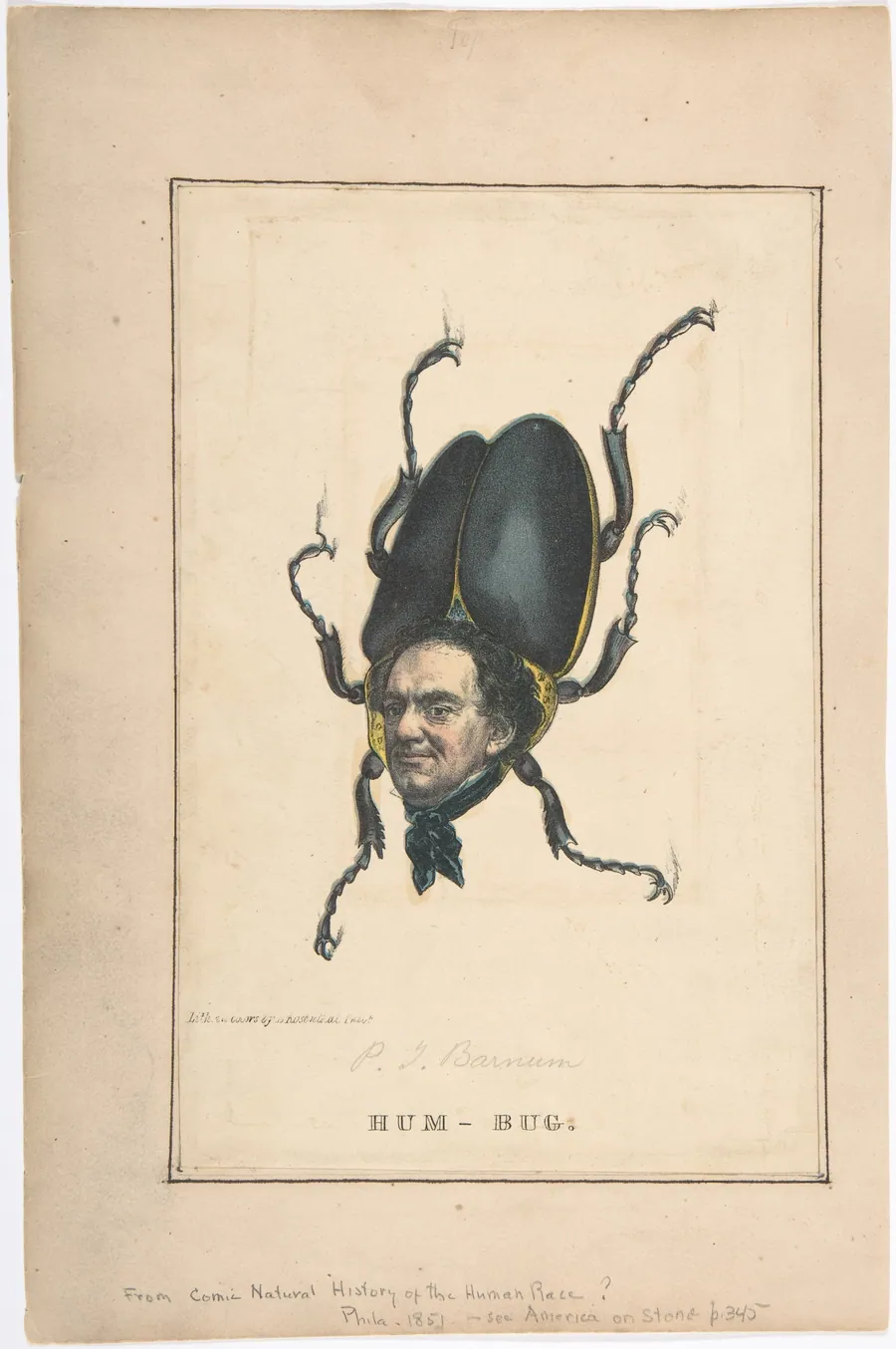 Hum-Bug (P. T. Barnum), from the Comic Natural History of the Human Race by Henry Louis Stephens