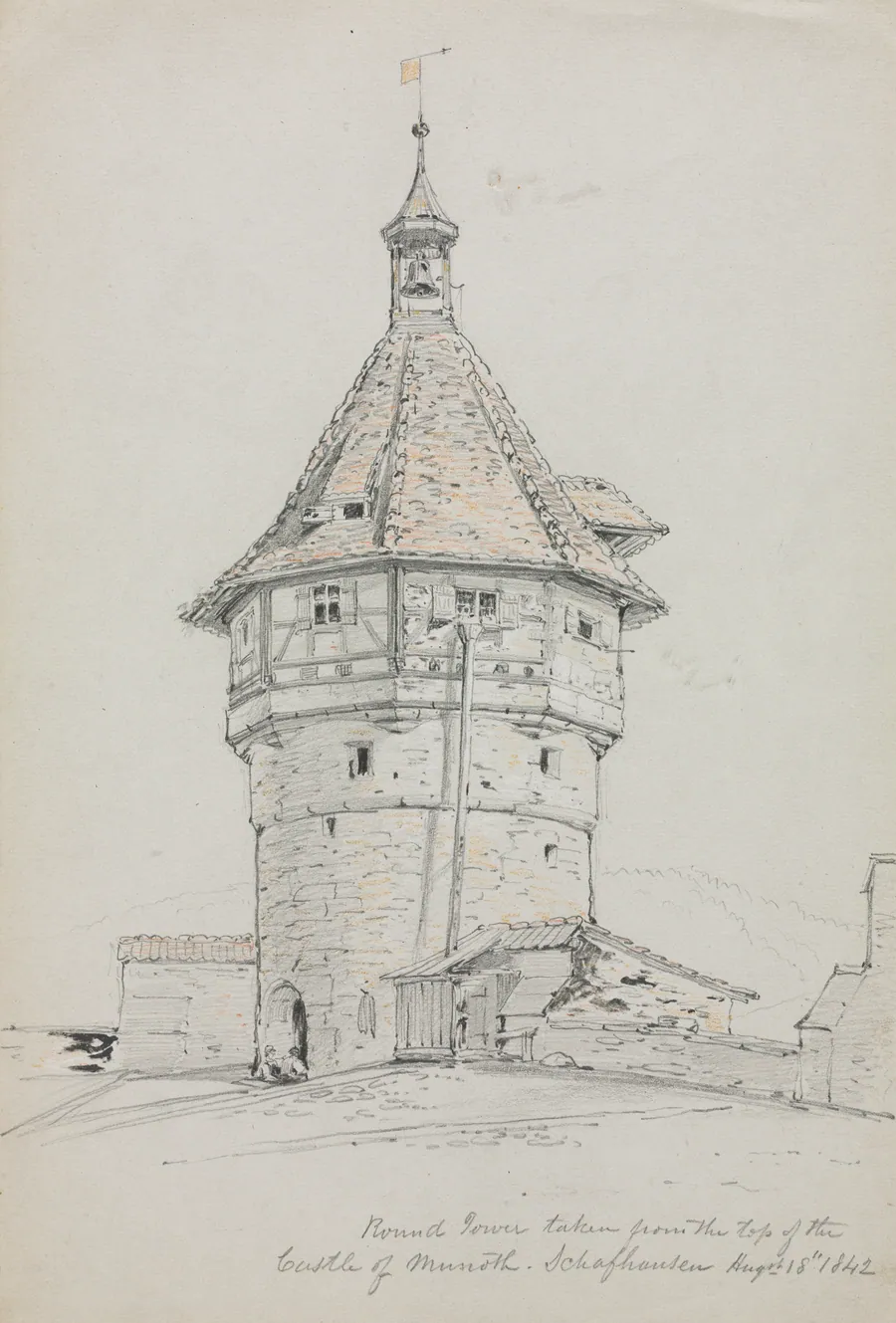 Round Tower, Castle of Munoth, Schafhausen, Switzerland by John William Casilear