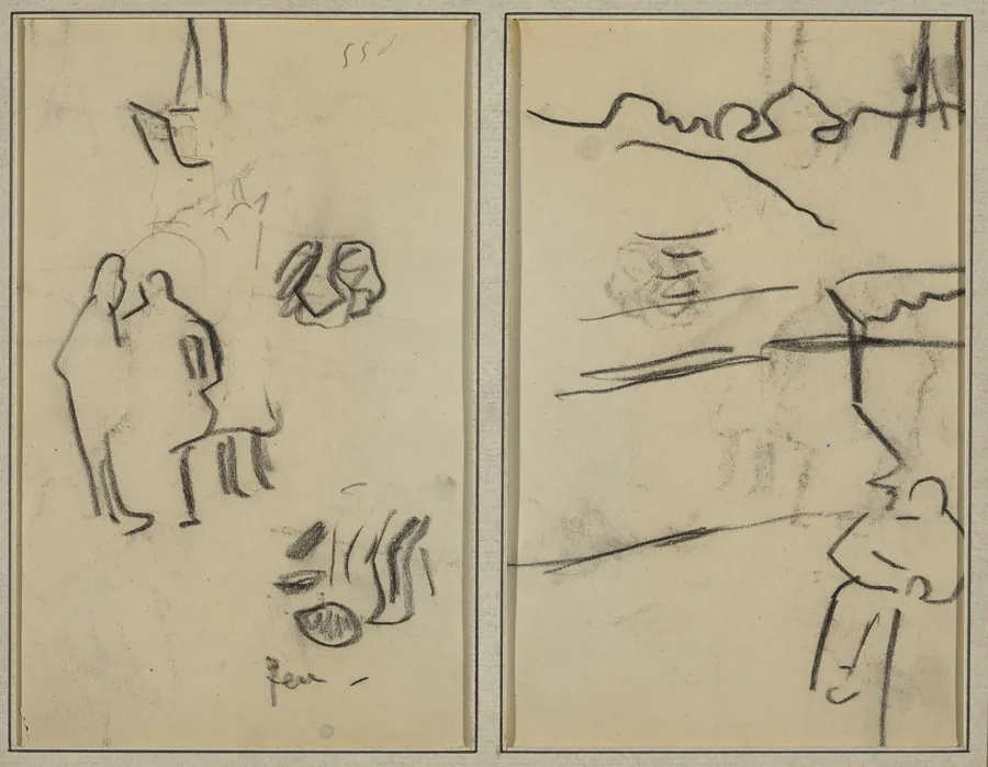 Group of Human Forms; A Man Seated [recto] by Paul Gauguin